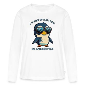 Penguin Big Deal en Antarctique - T-shirt manches longues Premium bio Femme - blanc - Devant - Julia (174cm)