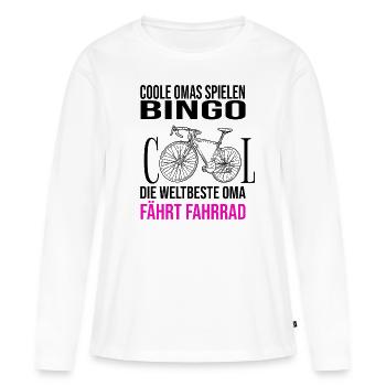 Die weltbeste Oma fährt Fahrrad. - Frauen Premium Bio Langarmshirt - Weiß - Vorne - Julia (174cm)