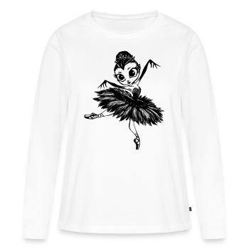 Schwarzer Schwan Ballerina Tänzerin - Frauen Premium Bio Langarmshirt - Weiß - Vorne - Julia (174cm)