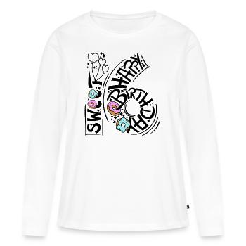 Sweet Sixteen Geburtstag Happy Birthday Donut - Women's Premium Organic Long Sleeve Shirt - white - Front - Julia (174cm)
