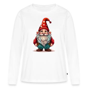 Niedlicher Wichtel passend zu Weihnachten - Frauen Premium Bio Langarmshirt - Weiß - Vorne - Julia (174cm)
