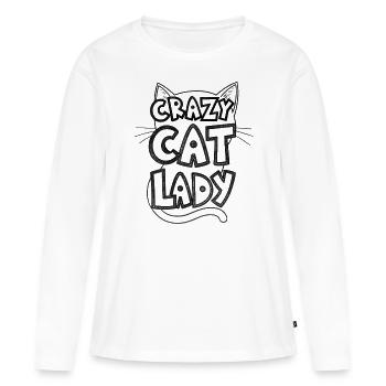 Crazy Cat Lady funny Cats Sayings - Women's Premium Organic Long Sleeve Shirt - white - Front - Julia (174cm)