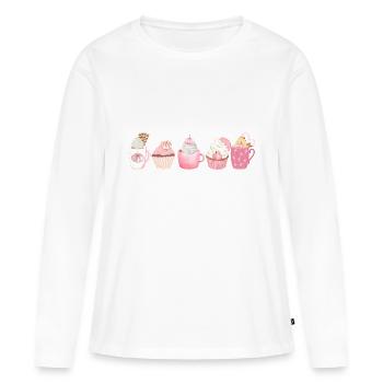 halloween herbst kaffee sweet Latte coffee pumkin - Frauen Premium Bio Langarmshirt - Weiß - Vorne - Julia (174cm)