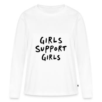 Filles Soutien Filles Amitié - T-shirt manches longues Premium bio Femme - blanc - Devant - Julia (174cm)