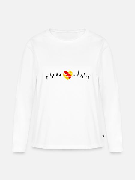 Badisch Herzlinie - Frauen Premium Bio Langarmshirt - Weiß