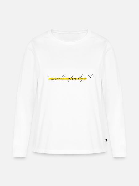 Travel Family Schriftzug minimalistisches Design - Frauen Premium Bio Langarmshirt - Weiß