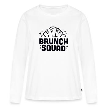 Brunch Squad Club Croissants - Frauen Premium Bio Langarmshirt - Weiß - Vorne - Julia (174cm)
