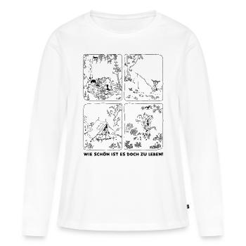 Pippi Langstrumpf Kacheldesign Mit Spruch - Frauen Premium Bio Langarmshirt - Weiß - Vorne - Julia (174cm)