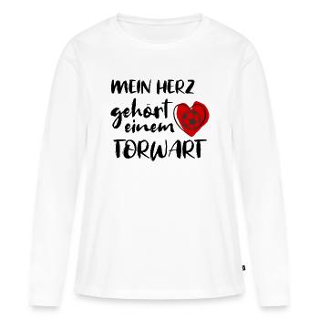 Spielerfrau Torwart - Frauen Premium Bio Langarmshirt - Weiß - Vorne - Julia (174cm)