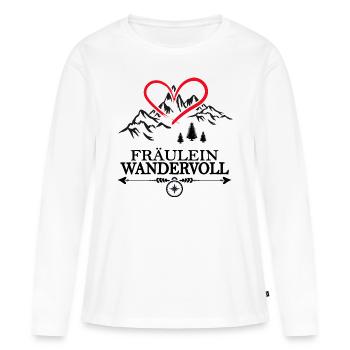 bergwandern wandervoll servus alpin wanderung - Frauen Premium Bio Langarmshirt - Weiß - Vorne - Julia (174cm)