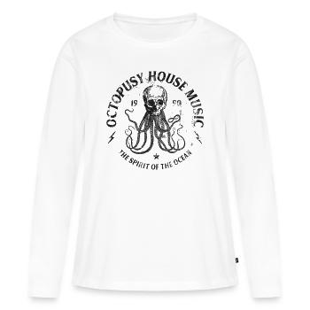 House Music ☆ Otopusy House Musique ☆ - T-shirt manches longues Premium bio Femme - blanc - Devant - Julia (174cm)