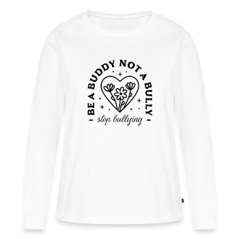 Lutte contre le harcèlement scolaire - T-shirt manches longues Premium bio Femme - blanc - Devant - Julia (174cm)