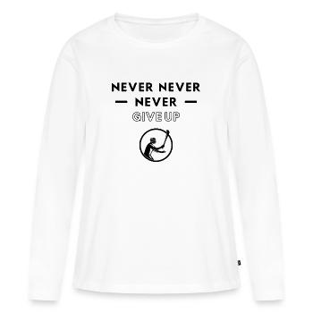 Hurling: Ne jamais abandonner - T-shirt manches longues Premium bio Femme - blanc - Devant - Julia (174cm)