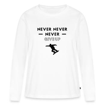 Snowboard: Ne jamais abandonner. - T-shirt manches longues Premium bio Femme - blanc - Devant - Julia (174cm)