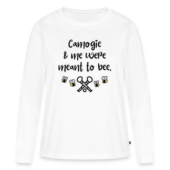 Camogie & me were meant to bee - Women's Premium Organic Long Sleeve Shirt - white - Front - Julia (174cm)