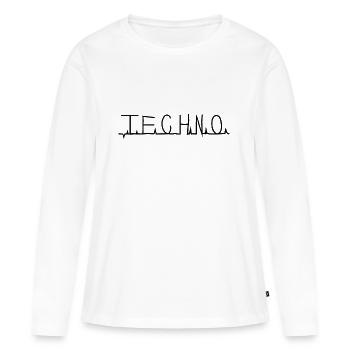 Techno - Women's Premium Organic Long Sleeve Shirt - white - Front - Julia (174cm)
