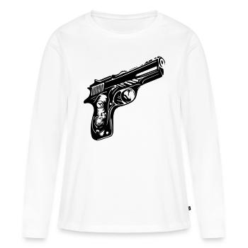 Pistol Symbol - Women's Premium Organic Long Sleeve Shirt - white - Front - Julia (174cm)
