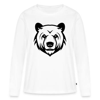 Tête d’ours polaire Ours polaire - T-shirt manches longues Premium bio Femme - blanc - Devant - Julia (174cm)