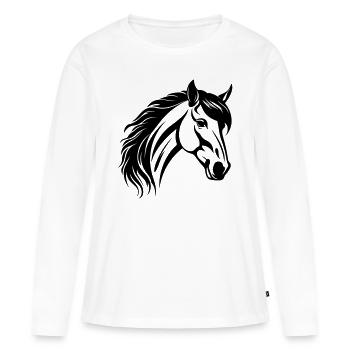 Horse Head - Women's Premium Organic Long Sleeve Shirt - white - Front - Julia (174cm)