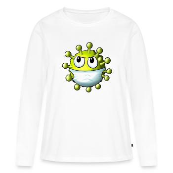 Cartoon Corona Virus - T-shirt manches longues Premium bio Femme - blanc - Devant - Julia (174cm)