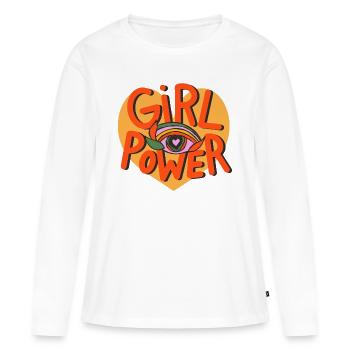 Girl Power Retro Evil Eye - Women's Premium Organic Long Sleeve Shirt - white - Front - Julia (174cm)