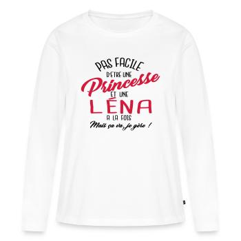Princesse et Léna - T-shirt manches longues Premium bio Femme - blanc - Devant - Julia (174cm)