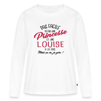 Princesse et Louise - T-shirt manches longues Premium bio Femme - blanc - Devant - Julia (174cm)