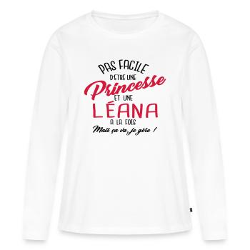 Princesse et Léana - T-shirt manches longues Premium bio Femme - blanc - Devant - Julia (174cm)