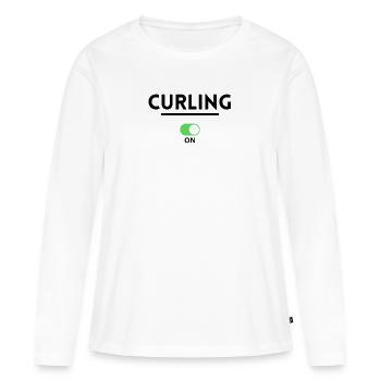 Curling. curling t-shirt - Women's Premium Organic Long Sleeve Shirt - white - Front - Julia (174cm)