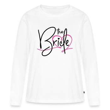 LA MARIÉE - COEUR ENTERREMENT DE VIE DE JEUNE FILLE DE JEUNE FILLE MARIÉE - T-shirt manches longues Premium bio Femme - blanc - Devant - Julia (174cm)