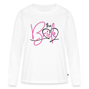 MARIÉE ENTERREMENT DE VIE DE JEUNE FILLE 2025 - T-shirt manches longues Premium bio Femme - blanc - Devant - Julia (174cm)