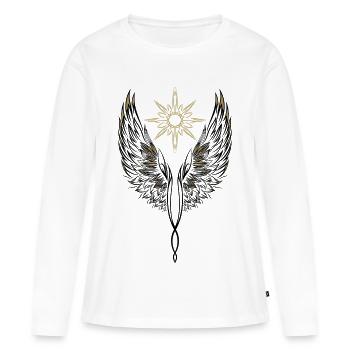 Engelsflügel Engel Flügel Erzengel - Frauen Premium Bio Langarmshirt - Weiß - Vorne - Julia (174cm)