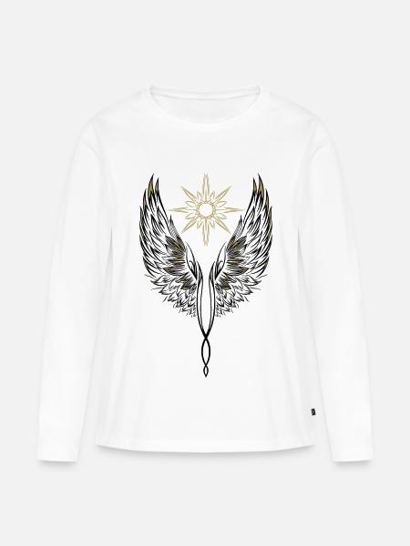 Engelsflügel Engel Flügel Erzengel - Frauen Premium Bio Langarmshirt - Weiß