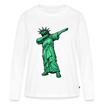 Dabbing Freiheitsstatue - Frauen Premium Bio Langarmshirt - Weiß - Vorne - Julia (174cm)