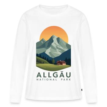 Parc national de l’Allgäu | Montagne Vintage - T-shirt manches longues Premium bio Femme - blanc - Devant - Julia (174cm)