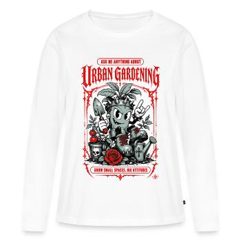 Jardinage urbain : cultivez de petits espaces - T-shirt manches longues Premium bio Femme - blanc - Devant - Julia (174cm)