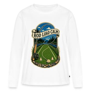 CHARGE DE TIGE CALME - T-shirt manches longues Premium bio Femme - blanc - Devant - Julia (174cm)