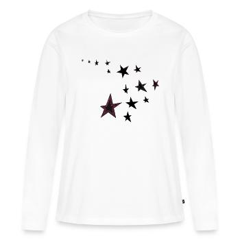 sternchen - Frauen Premium Bio Langarmshirt - Weiß - Vorne - Julia (174cm)