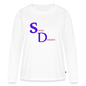 Sound Designer - T-shirt manches longues Premium bio Femme - blanc - Devant - Julia (174cm)