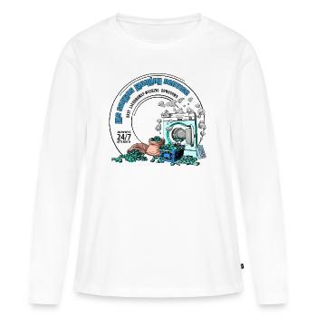 los santos coin laundry - T-shirt manches longues Premium bio Femme - blanc - Devant - Julia (174cm)