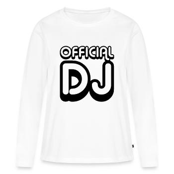 DJ - T-shirt manches longues Premium bio Femme - blanc - Devant - Julia (174cm)