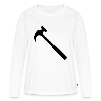 Marteau - T-shirt manches longues Premium bio Femme - blanc - Devant - Julia (174cm)