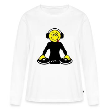 DJ - T-shirt manches longues Premium bio Femme - blanc - Devant - Julia (174cm)