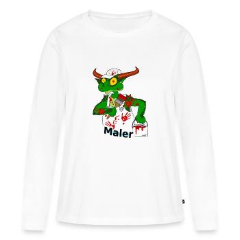 Maler - T-shirt manches longues Premium bio Femme - blanc - Devant - Julia (174cm)