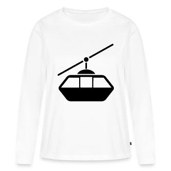 Le téléphérique aérien - T-shirt manches longues Premium bio Femme - blanc - Devant - Julia (174cm)