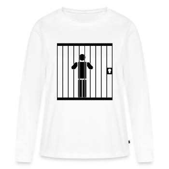 En prison - T-shirt manches longues Premium bio Femme - blanc - Devant - Julia (174cm)