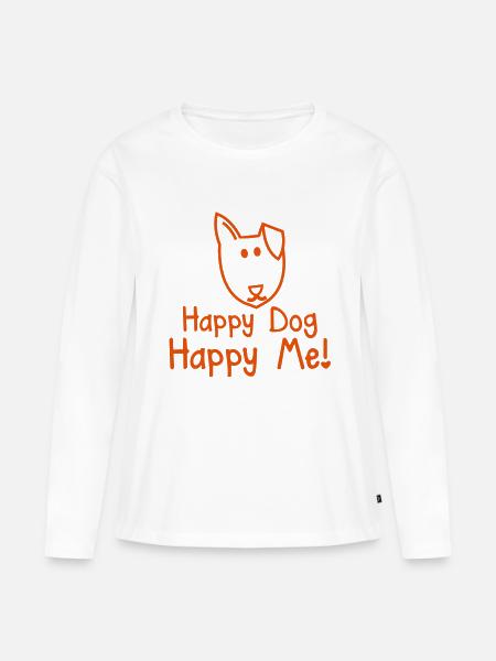 HAPPY DOG glücklich mich! niedlichen Tierheim - Frauen Premium Bio Langarmshirt - Weiß