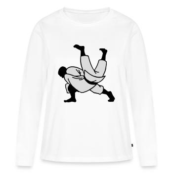 judo ju jitsu - T-shirt manches longues Premium bio Femme - blanc - Devant - Julia (174cm)