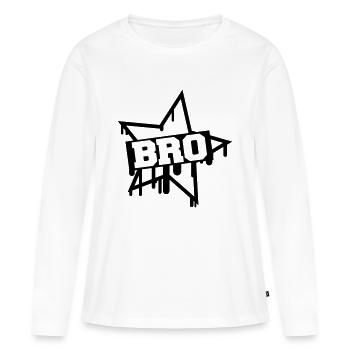 Bro Star - T-shirt manches longues Premium bio Femme - blanc - Devant - Julia (174cm)