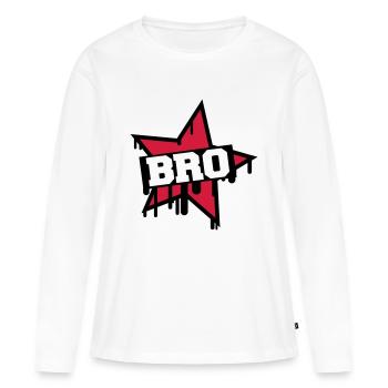 Bro Star - T-shirt manches longues Premium bio Femme - blanc - Devant - Julia (174cm)